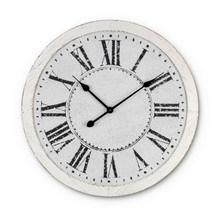 Antique White Metal Embossed Wall Clock
