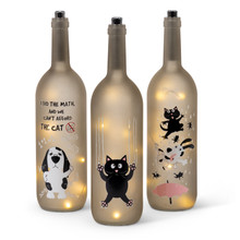 Frosted Glass Lit Pet Bottles - 6 Pieces