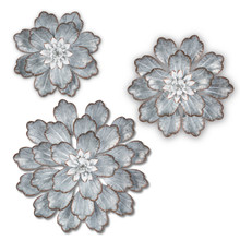 Set of 3 Galvanize Flowers Dimensional Decor - Fern & Dale