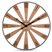 Metal and Wood Windmill Wall Clock