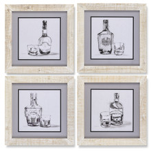 Framed Beverage Wall Art - 4 Pieces