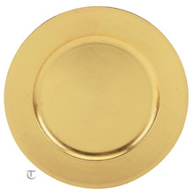 Case of 12 Round 13" Gold Charger Plates