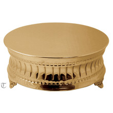 22" Gold Finish Round Cake Stand, Contemporary