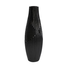 Black Striped Texture Vase 22"