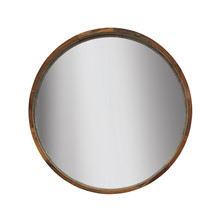 39" Round Mirror, Brown