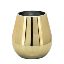 Glass 6"h Metallic Vase, Gold