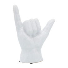 7"h, "rock On" Hand, White