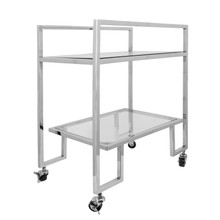 Metal, 26x32 2-layered Bar Cart, Silver