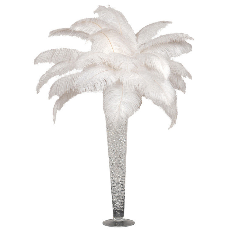 Custom Ostrich Feather Centerpieces with Trumpet Vases Events
