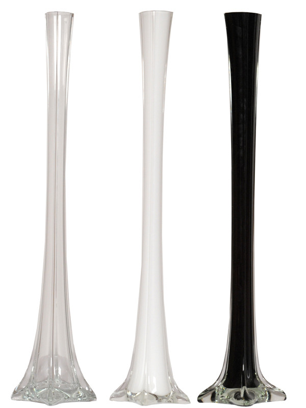 6 pcs LOT 28" Black EIFFEL TOWER Glass Vases for Wedding Party CENTERPIECES 