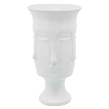 15"h Multi Faced Vase, White