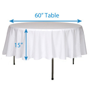WHITE 20 Pack of 90" Round High Quality Tablecloths 