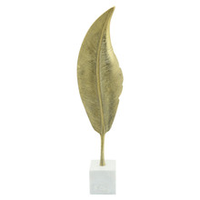 Metal, 28"h Leaf On Stand, Gold