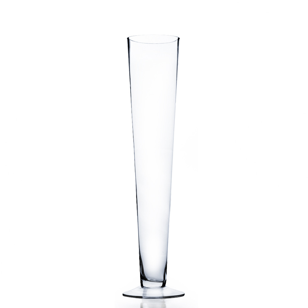 20 Inch Trumpet Vases | Clear Glass Tower Vase - Events Wholesale