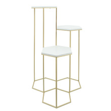 Metal, 3-layered Plant Stands, White/gold