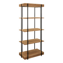 Wood/metal, 68"h 5-layered Shelf, Brown/black Kd