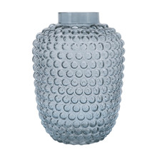 Glass, 10''h, Bubbled Vase, Grey