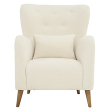 Wood, Winged Arm Chair, Ivory