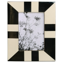 Resin, 4x6 Geometric Photo Frame, Black/white