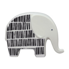 Cer, 7"l Elephant Trunk Down, Black/white