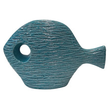 Cer, 20" Textured Fish, Blue