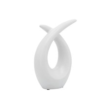 Cer, 10"h Loopy Table Top Accent, White