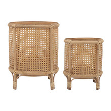Bamboo/rattan, S/2 10/12"d Woven Planters, Brown