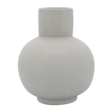 Cer, 8"h Bulbous Vase, White