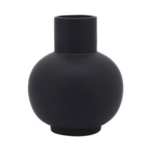 Cer, 8"h Bulbous Vase, Black