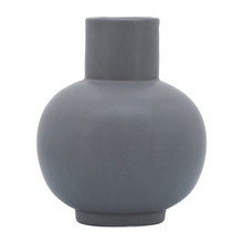 Cer, 8"h Bulbous Vase, Gray