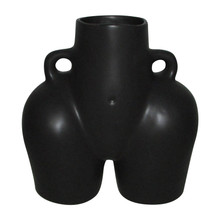 Cer, 7" Half Body Vase, Black