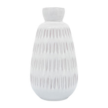 Cer, 8"h Dimpled Vase, White
