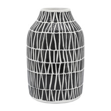 Cer, 7" Tribal Vase, Black