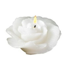 48 White Floating Rose Candles