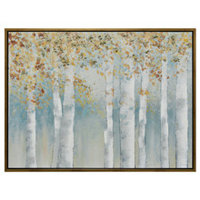 47x35 Tall Trees Hand Painted Canvas, Multi
