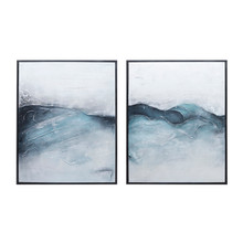 64x40 S/2 Abstract Hand Painted Art, Gray