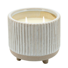 6" Ridged Scented Candle, Beige  20oz