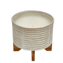 7" ,1 Wick Citronella Candle On Stand,beige 15oz