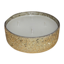 Candle On Gold Crackled Glass 49oz