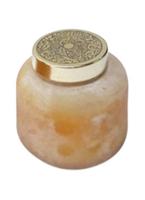 3" Candle On Frosted Glass, Peach 10oz