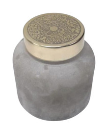 3" Candle On Frosted Glass, Gray 10oz