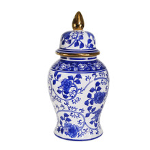 Ceramic 14" Jar Blue/white
