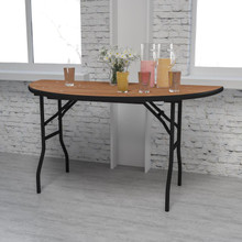 5-Foot Half-Round Wood Folding Banquet Table [FLF-YT-WHRFT60-HF-GG]