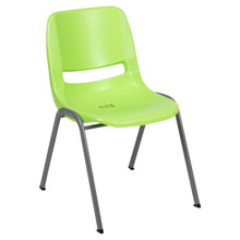 HERCULES Series 880 lb. Capacity Green Ergonomic Shell Stack Chair with Gray Frame [FLF-RUT-EO1-GN-GG]