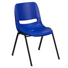 HERCULES Series 880 lb. Capacity Blue Ergonomic Shell Stack Chair with Black Frame [FLF-RUT-EO1-BL-GG]