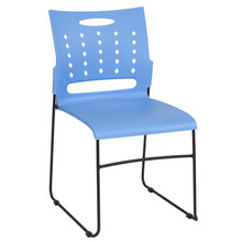 HERCULES Series 881 lb. Capacity Blue Sled Base Stack Chair with Air-Vent Back [FLF-RUT-2-BL-GG]