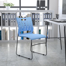 HERCULES Series 881 lb. Capacity Blue Sled Base Stack Chair with Air-Vent Back [FLF-RUT-2-BL-GG]