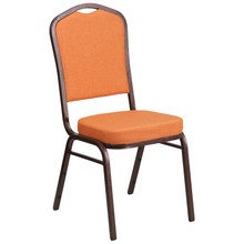 Orange Crown Back Stacking Banquet Chair with Copper Vein Frame