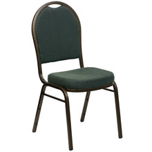 Green Dome Back Stacking Banquet Chair with Gold Vein Frame