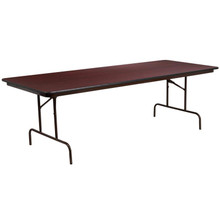 8-Foot High Pressure Mahogany Laminate Folding Banquet Table [FLF-YT-3696-HIGH-WAL-GG]